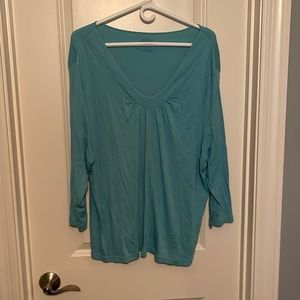 Blue scoop neck top